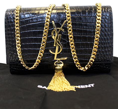 ysl black and gold bag|ysl black bag gold chain.